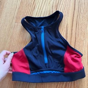 Small zipper sports bra